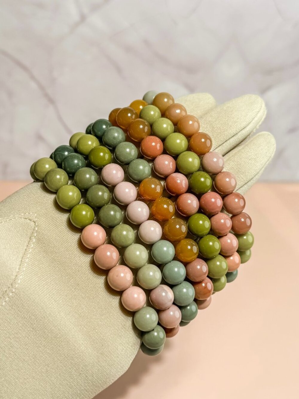 Alashan Agate Beaded Bracelet (Bead size: 8mm-12mm)